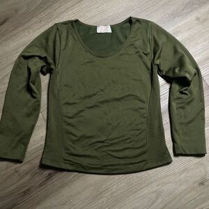 Olive Green Women's Long Sleeve Top
